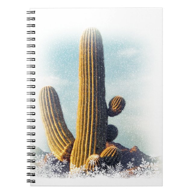 Carnet Neige tombant sur Saguaro (Devant)