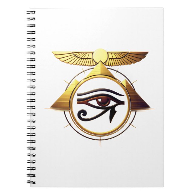 Carnet NeoAnkh 3D Œil d'Horus et Disque Solaire Ailé (Devant)