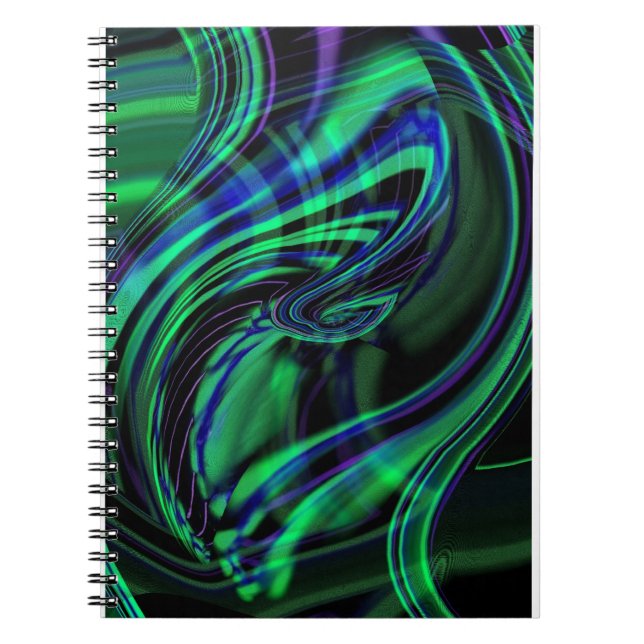 Carnet Neon Aqua N Blue Waves Abstrait (Devant)