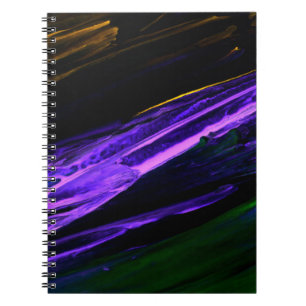 Carnet Neon bleu, vert et violet créatif main abstraite