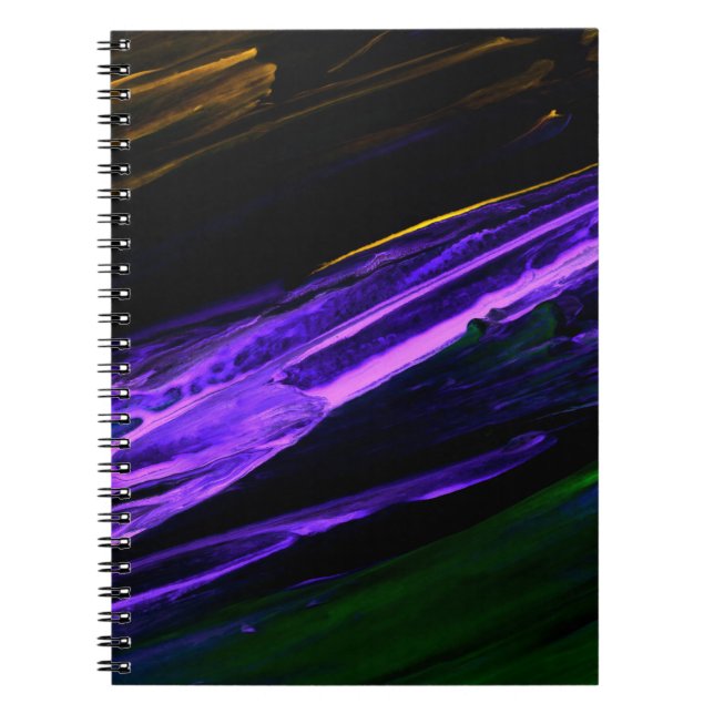 Carnet Neon bleu, vert et violet créatif main abstraite (Devant)
