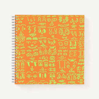 Carnet Neon Doodle Notebook – Vibrant Orange and Green Ha