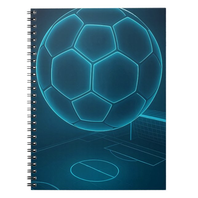 Carnet Neon Futuristic Soccer Field Art (Devant)