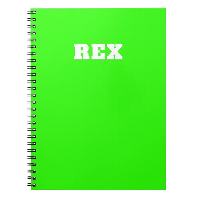 Carnet Neon Green et White Nom moderne Animaux de compagn (Devant)