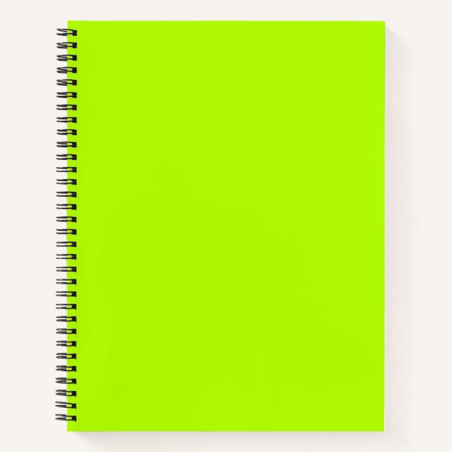 Carnet Neon Lime couleur solide | Classique | Élégant (Devant)