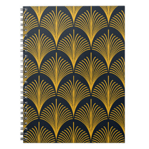 Carnet néon orange vintage art déco poisson paon