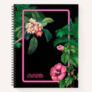 Carnet Neon Pink Tropical Botanical Été