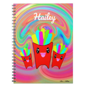 Carnet Neon Rainbow French Fries Spiral Photo Notebook