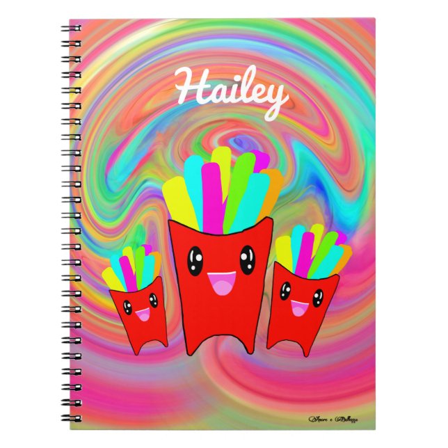 Carnet Neon Rainbow French Fries Spiral Photo Notebook (Devant)