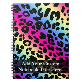 Carnet Neon Rainbow Leopard Motif Imprimer