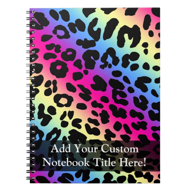 Carnet Neon Rainbow Leopard Motif Imprimer (Devant)