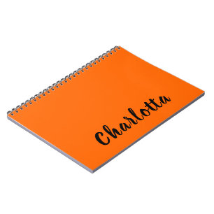 Carnet Neon Sunset Orange Solide Couleur Personnalisée
