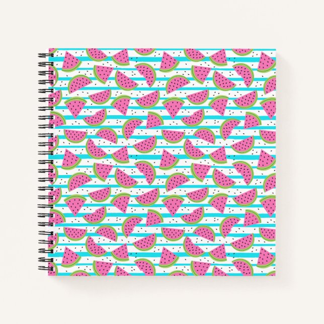 Carnet Neon Watermelon on sur Stripes Motif (Devant)