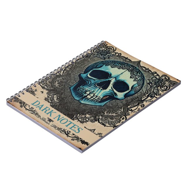 Carnet Néphère du crâne gothique bleu (Côté gauche)