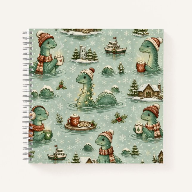 Carnet Nessie de Noël Monstre du Loch Ness Confortable Cr (Devant)