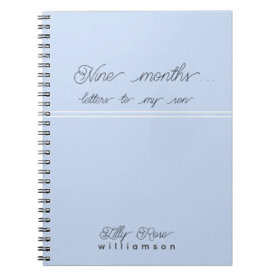 Carnet Neuf mois, Lettres à mon fils - Bébé mignon bleu