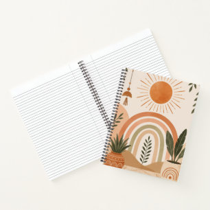 Carnet Neutre Boho Soleil et Plantes