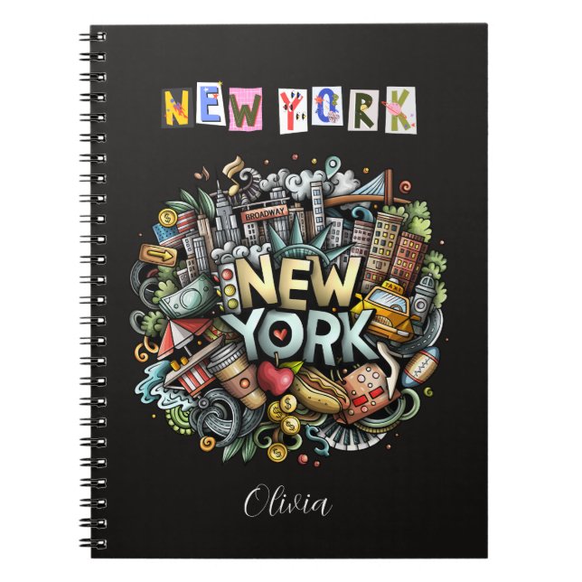Carnet New York City Doodle personnalisé (Devant)