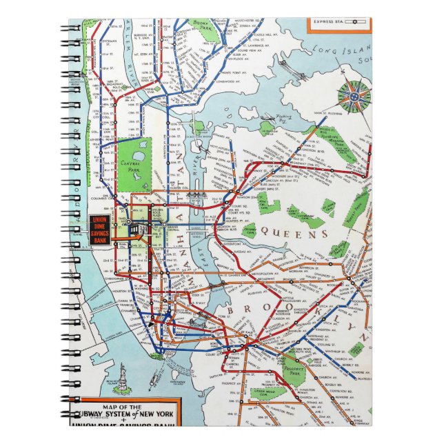 Carnet New York : Souterrain Map, 1940 (Devant)
