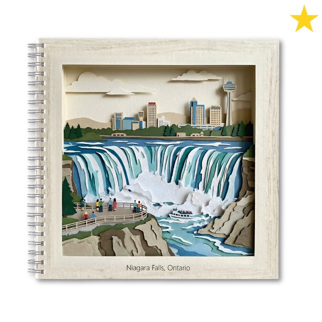 Carnet Niagara Falls Ontairo Canada Paper Collage Diorama (Créateur téléchargé)