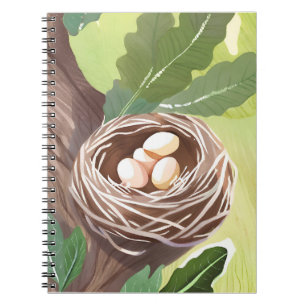 Carnet Nid d'oiseau   Peinture de nature d'œufs à l'aquar