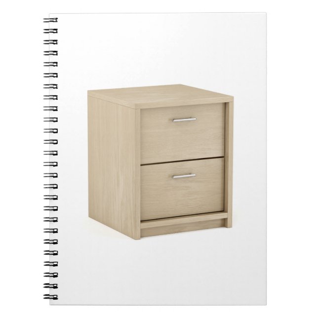 Carnet Nightstand en bois avec deux tiroirs (Devant)