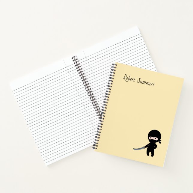 Carnet Ninja minuscule en colère Nom personnalisé sur Jau (Intérieur)
