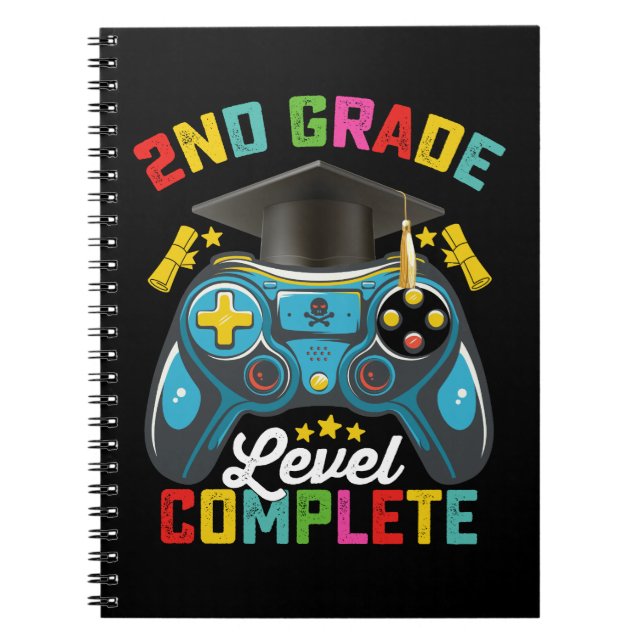 Carnet Niveau 2e année diplômé jeu vidéo joueur (Devant)