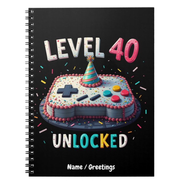 Carnet Niveau 40 Débloqué Style de jeu Anniversaire 40 an (Devant)