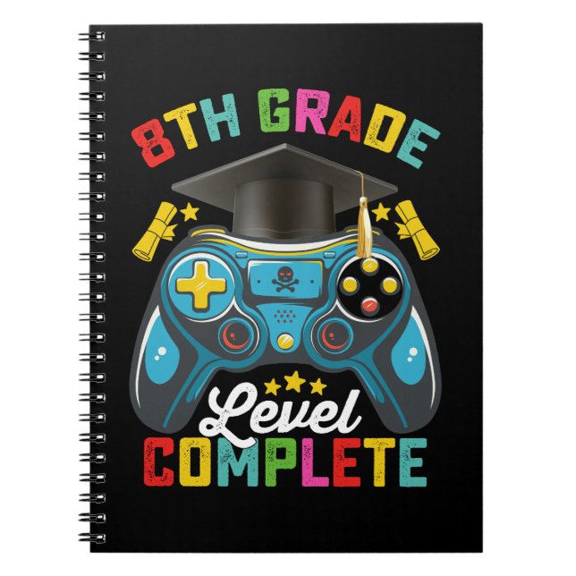Carnet Niveau 8e année Diplômé de jeux de jeu (Devant)
