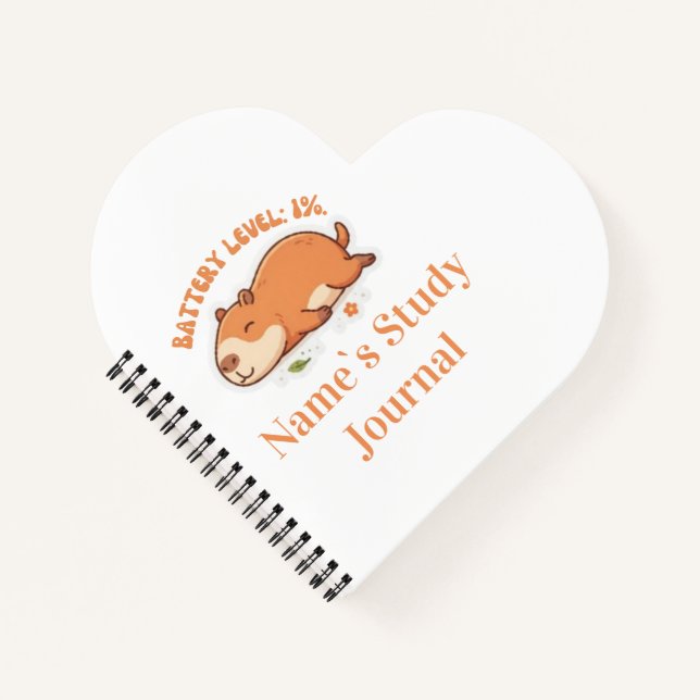 Carnet Niveau de Batterie de Capybara Rétro 1% (Devant)