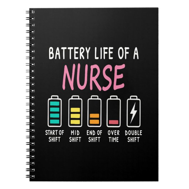 Carnet Niveau de batterie d'un graphique d'humour d'infir (Devant)