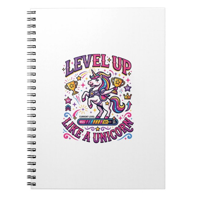 Carnet Niveau de licorne monte comme une licorne publicit (Devant)