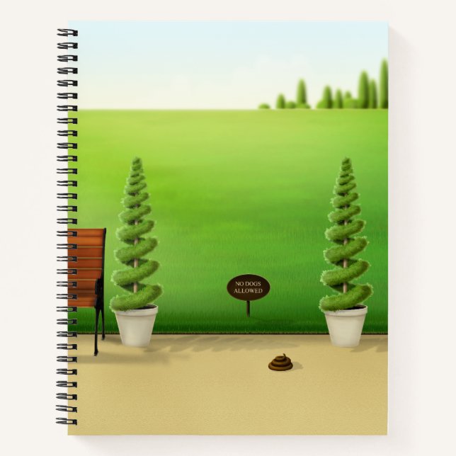 Carnet "No Dogs Allowed" Cute Dog Poo dans Sunny Park (Devant)