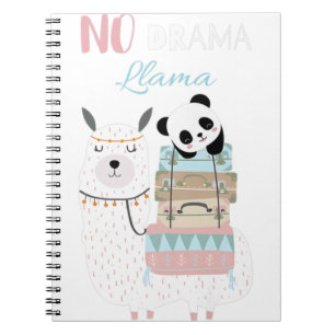 Carnet No Drama Llama Cute Panda équitation Llama Alpaca 