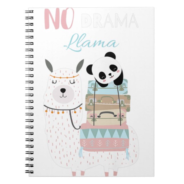 Carnet No Drama Llama Cute Panda équitation Llama Alpaca  (Devant)