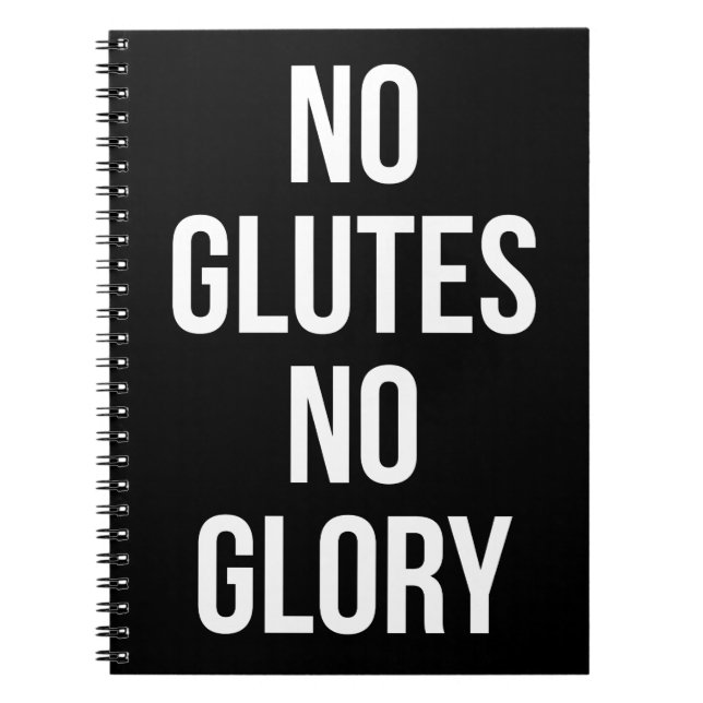 Carnet No Glutes No Glory, Women's Workout Inspirational (Devant)