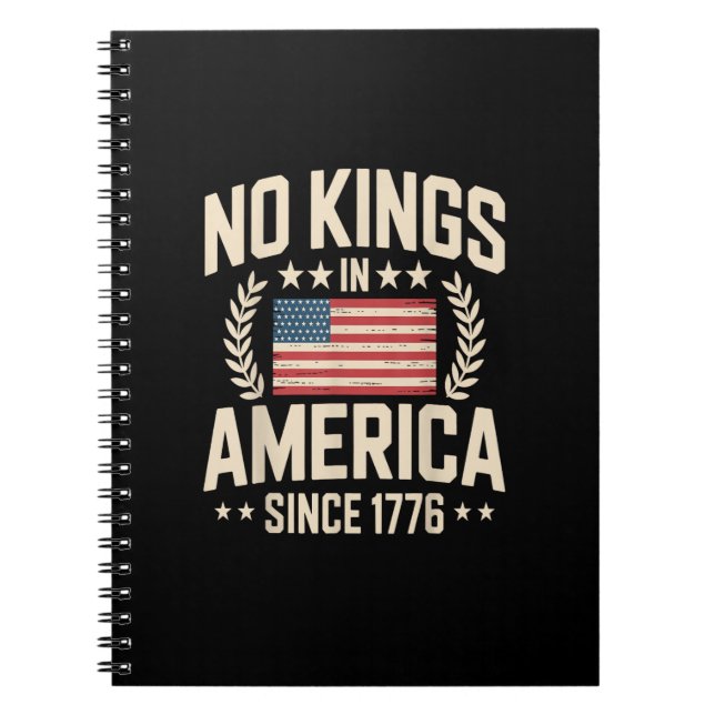 Carnet No Kings In America Since 1776 Casual Cool Design (Devant)