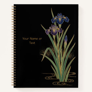 Carnet Noble Shoubu : Style Maki-e Iris et Or