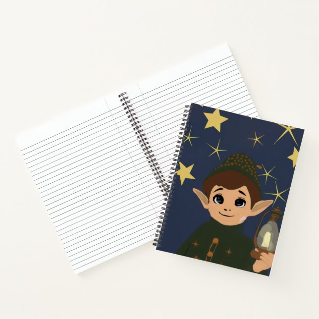 Carnet Noël Adorable Elfe et Nuit Étoilée (Intérieur)