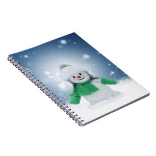 Carnet Noël bonhomme de neige SlipperyJoe foulard vert m