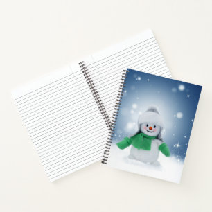 Carnet Noël bonhomme de neige SlipperyJoe foulard vert m
