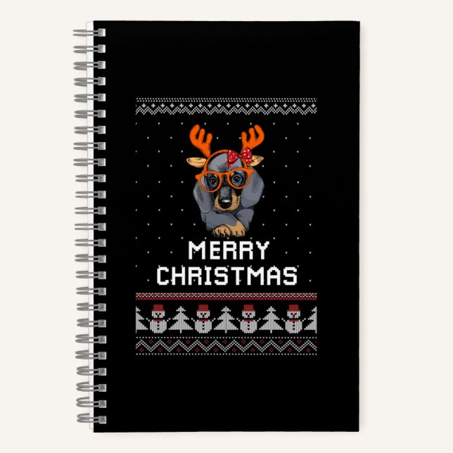 Carnet Noël Dachshund (Recto)