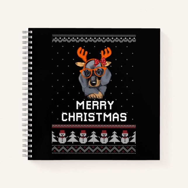 Carnet Noël Dachshund (Devant)
