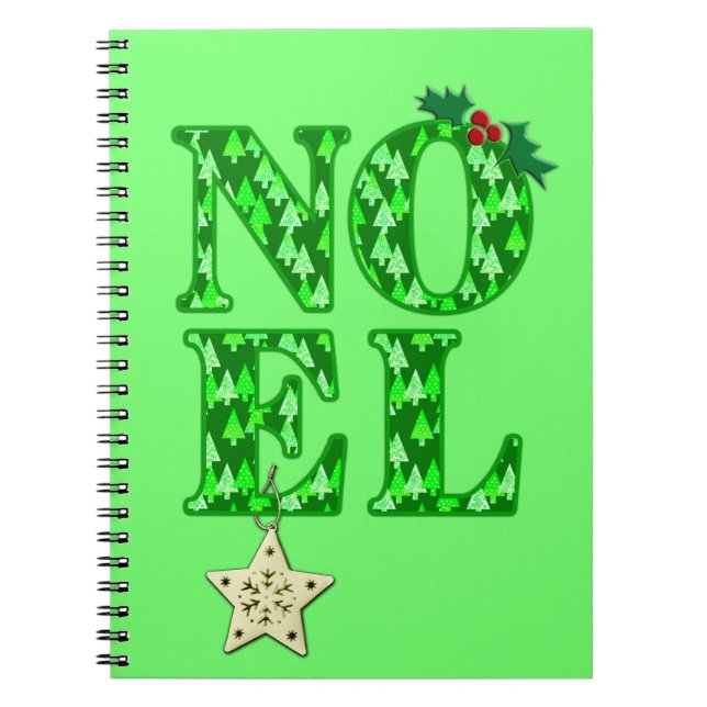 Carnet NOEL dans un arbre de Noël vert Motif (Devant)