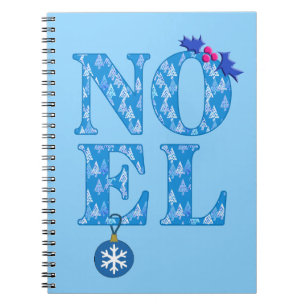 Carnet NOEL dans un Motif d'arbre de Noël bleu