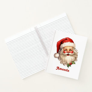 Carnet Noël de style rétro Holly Jolly Santa Claus