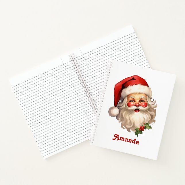 Carnet Noël de style rétro Holly Jolly Santa Claus (Intérieur)