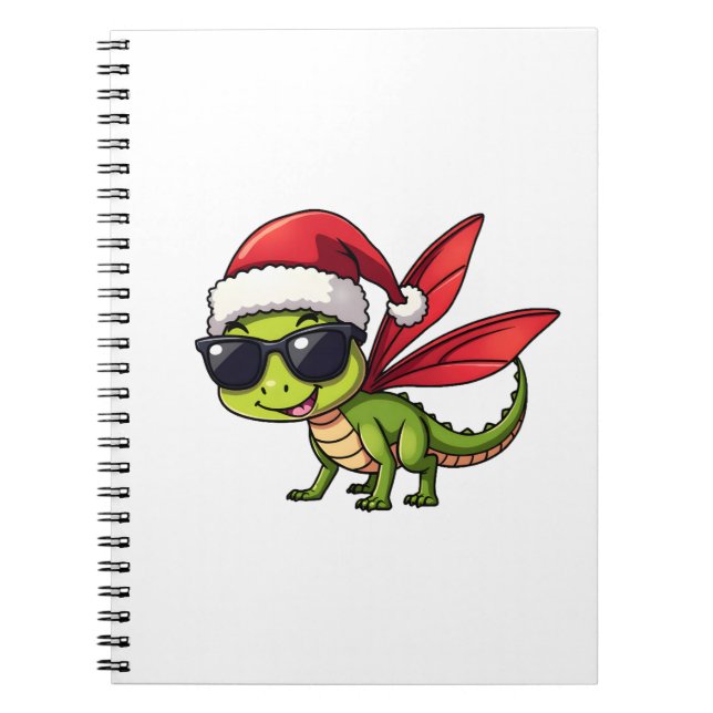 Carnet Noël Dragonfly Santa Hat Funny Xmas Enfants (Devant)