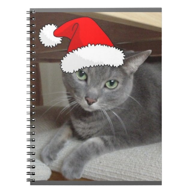 Carnet Noël du chat bleu russe (Devant)